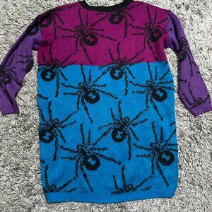 80s 90s Retro Whimsygoth Alt Goth Spider Kniy Sweater Size L/XL
